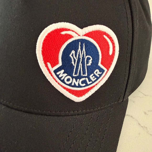 Moncler Hat with Embroidered Red Heart Logo